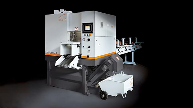 Scie à ruban verticale entièrement automatique KASTOssb A 2 pour couper profils, tubes et matériaux pleins de toutes qualités