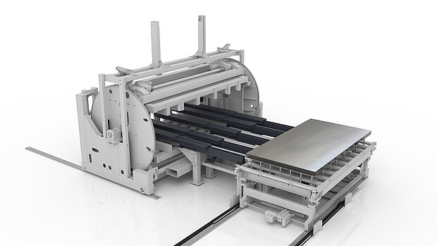 Automatisierte Bandsägemaschine mit Rollenbahn für Stabstahl