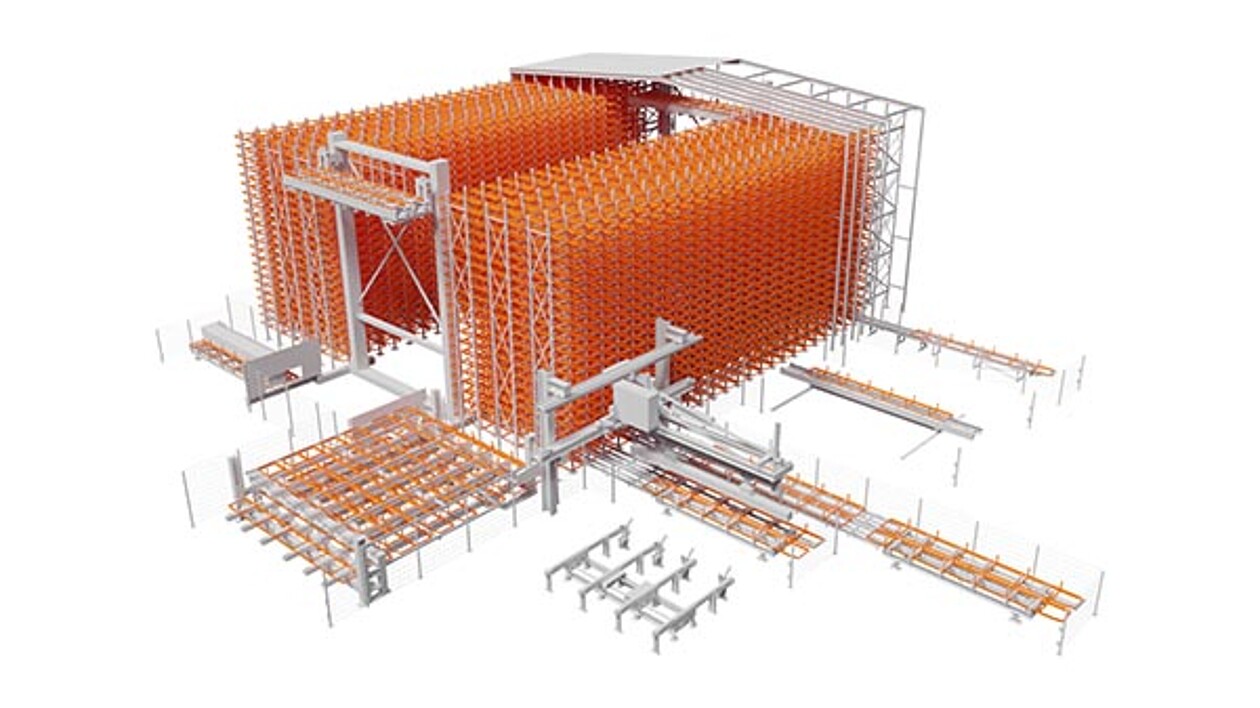 KASTO UNIGRIP – magasin à alvéoles pour barres longues avec utilisation optimale de l’espace, temps de préparation courts et charges de 1 à 3 t par emplacement de stockage, pour des longueurs de matériau de 3 à 8 m.