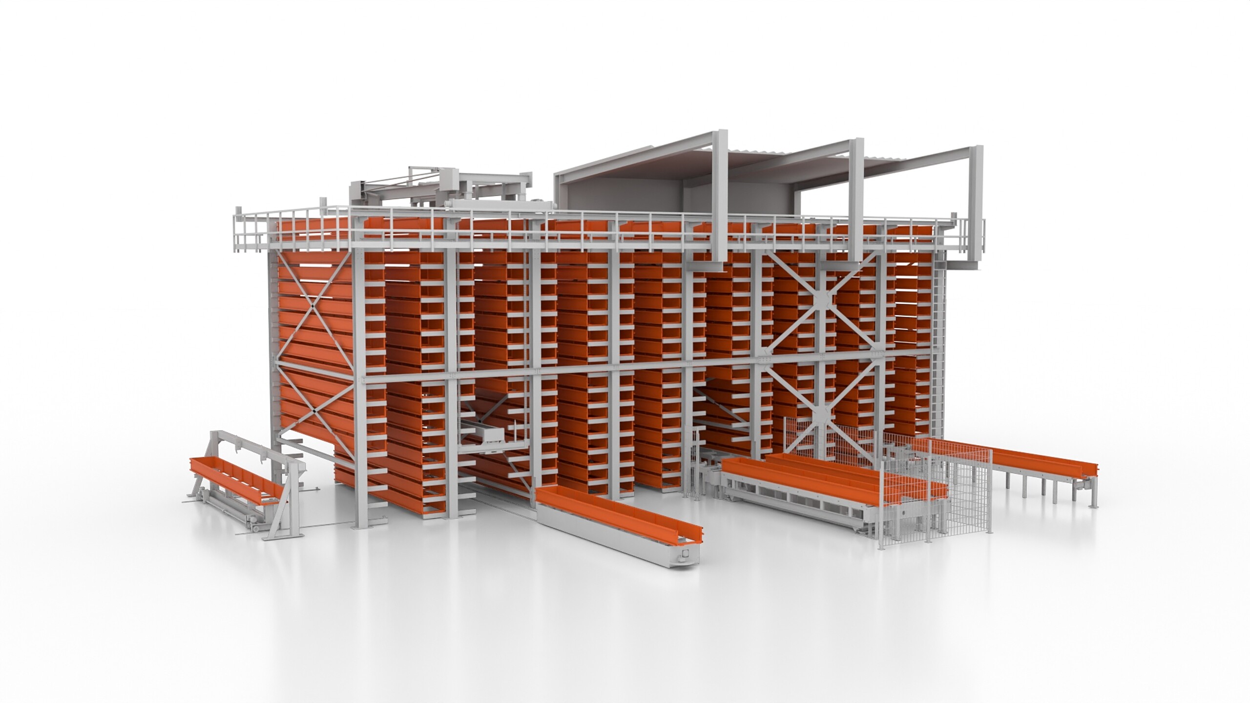 KASTO UNITOP – the computer-controlled overhead long goods store for maximum space utilisation, high storage density and fast access to materials from 3 to 14 m in length.