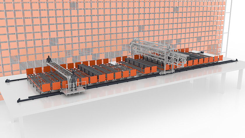 KASTO roller conveyor system for material feeding in metal processing