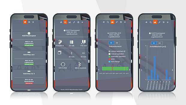 Übersicht aller Maschinen inklusive Name, Maschinennummer und Maschinentyp – jederzeit abrufbar.