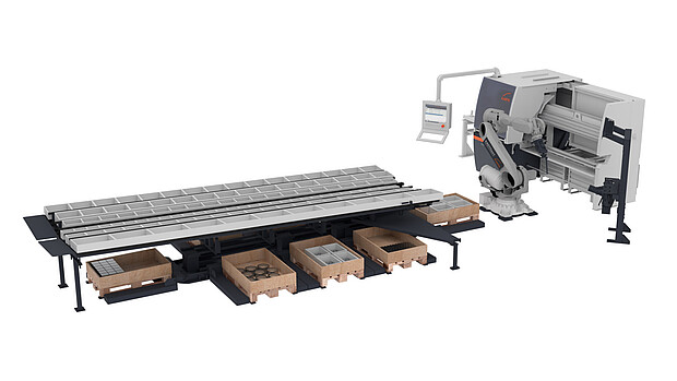Automated sorting of metal parts with robot and bin system