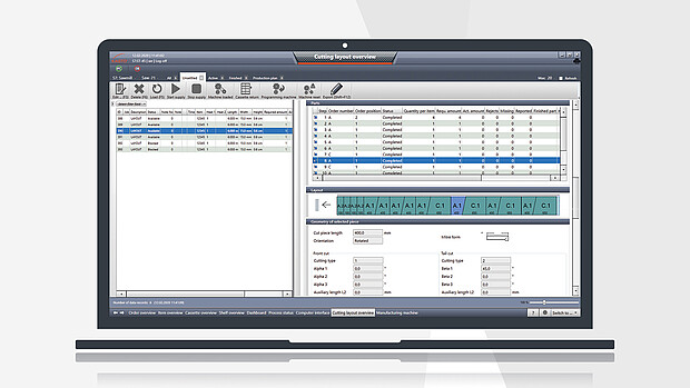 The software uses powerful algorithms that iteratively calculate and combine various cutting arrangements to always achieve the best solution – fully integrated into KASTOlogic.