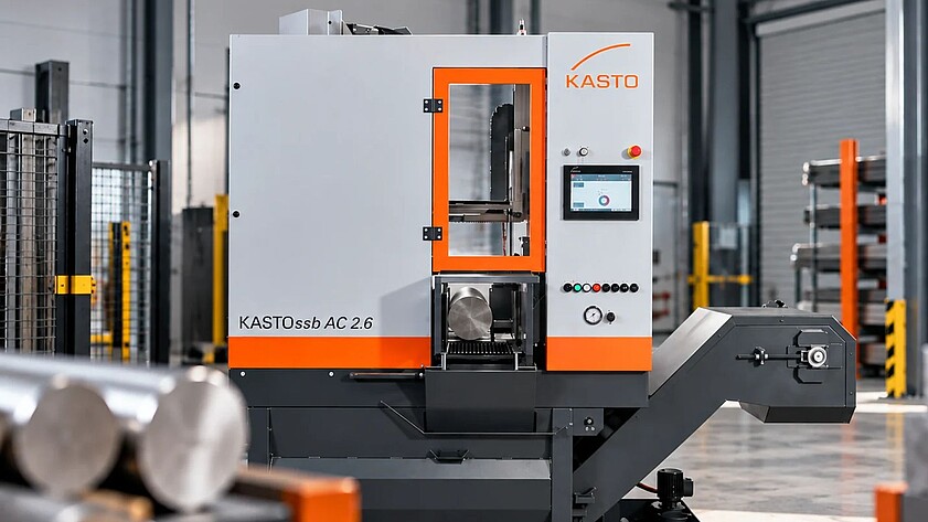 KASTO Metallsägemaschine in Betrieb – präziser Schnitt von Langgut in der Industrie