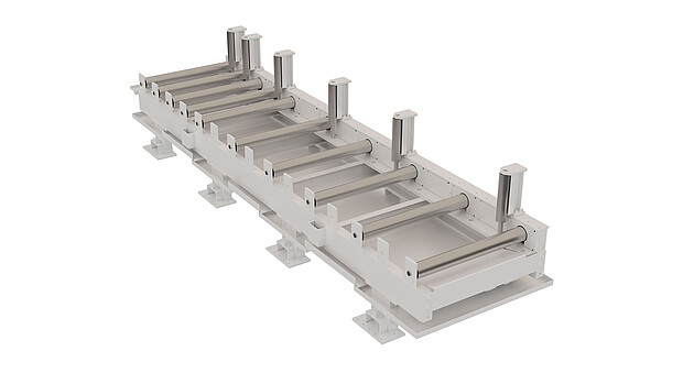 Adjustable side rollers allow adaptation to different profile geometries and ensure safe, gentle material guidance.