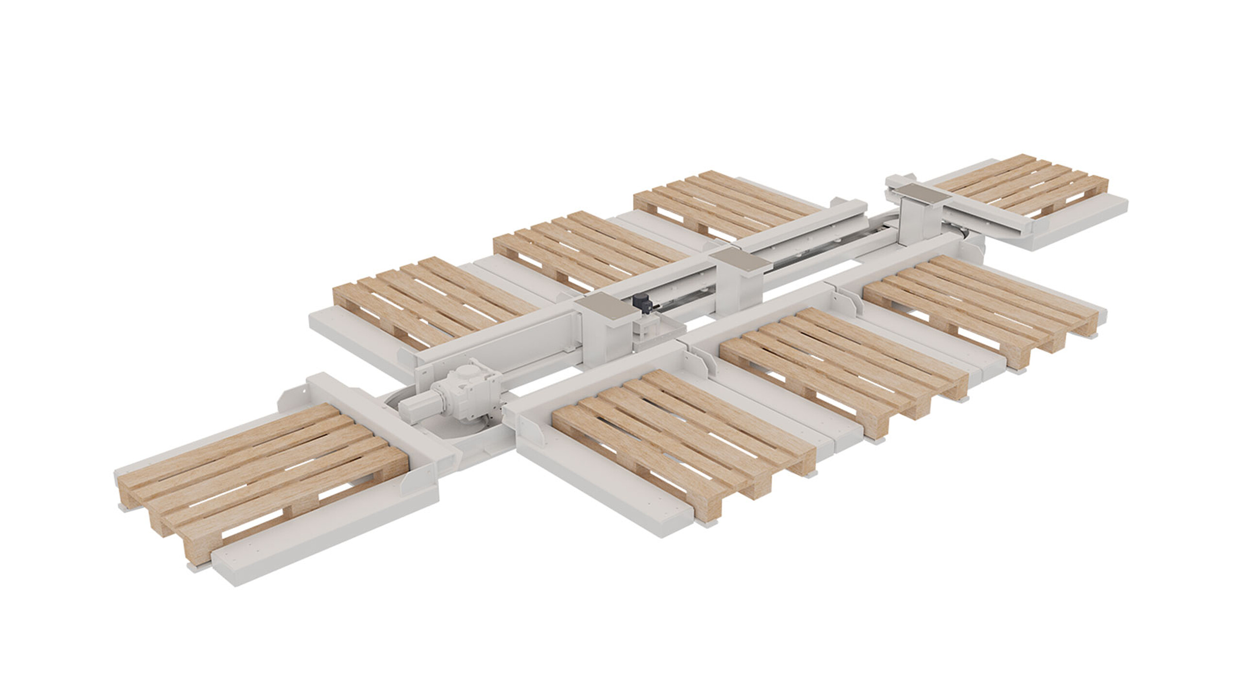 Wooden pallets for storage and transport of metal profiles and steel bars