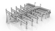 Automatisiertes Rollenbahnsystem für den Transport von Stabstahl