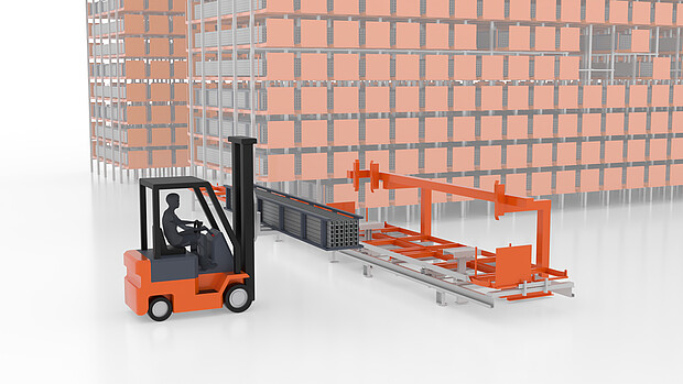 Layout of a KASTO conveyor system for automated material feeding