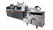 KASTOflex F automatic circular saw for metal, straight and mitre cuts of profiles, tubes, and solid material in construction steel and stainless steel