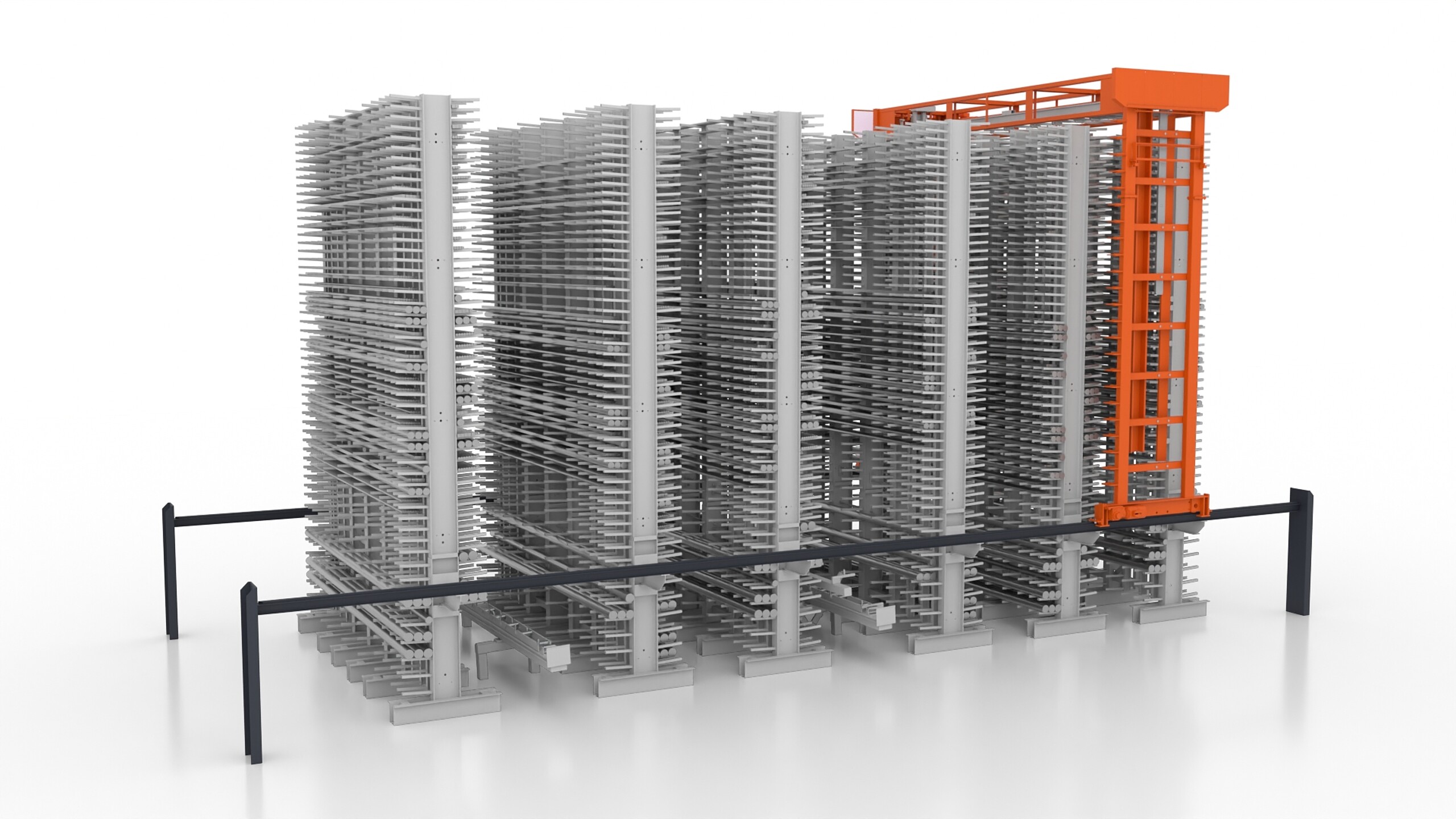 KASTOcenter – centre de sciage entièrement automatique avec magasin de barres intégré pour la coupe, le stockage et le remisage sans intervention humaine – efficacité maximale avec un minimum de main-d’œuvre.