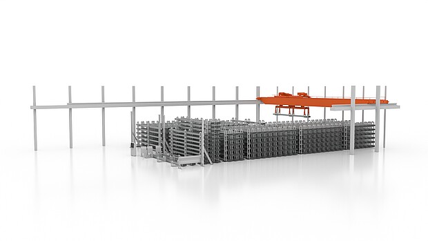 Des bras de préhension brevetés assurent un transport multiple sûr et une manipulation précise – idéal pour les opérations de rechargement conventionnelles avec grues à deux crochets.