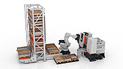 KASTOsort tower on KASTOtec with stacker crane and vertical tower storage system