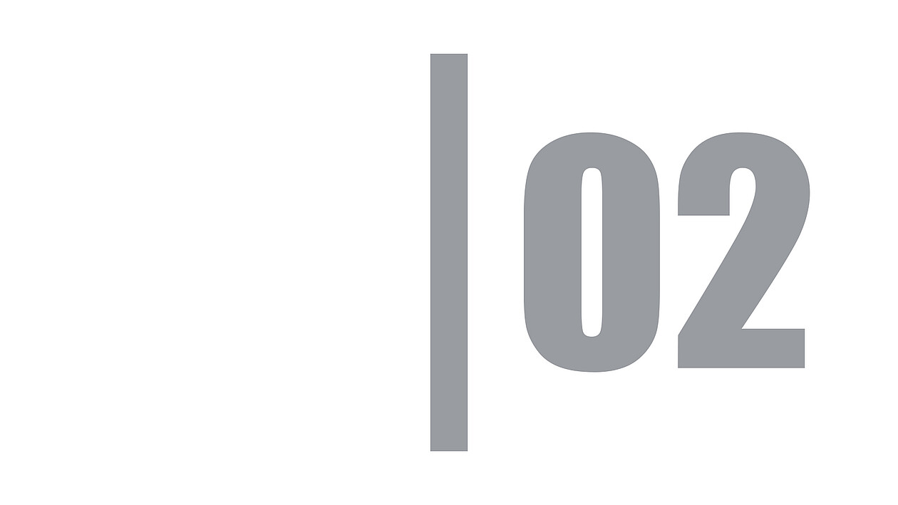 Nummerierung 02 als grafische Abschnittsmarkierung