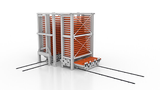 UNITOWER B – das kompakte Turmlager für Bleche mit hoher Tragkraft und geringem Platzbedarf. Ideal für die Blechverarbeitung mit flexiblen Beladehöhen und individueller Stationskonfiguration.